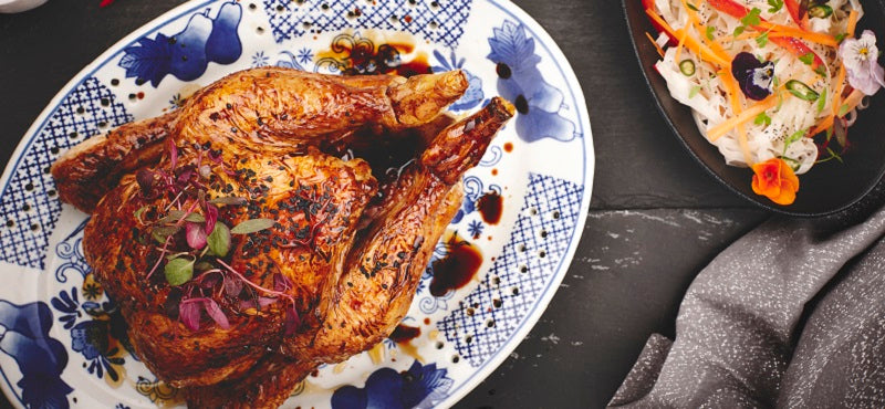 Sticky honey, soy and sesame roasted chicken