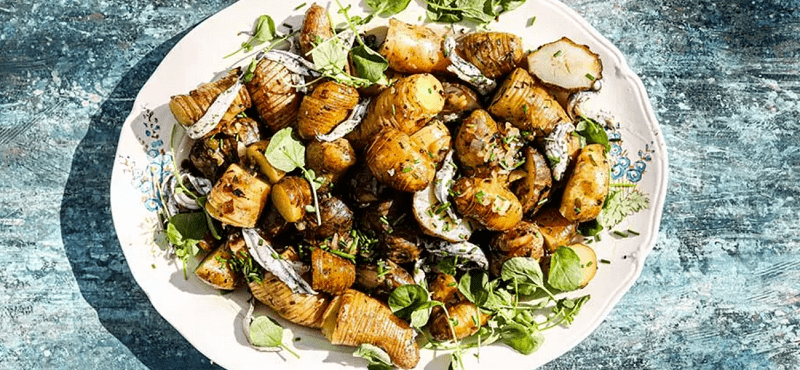 James Strawbridge’s Hasselback Potato and Anchovy Salad