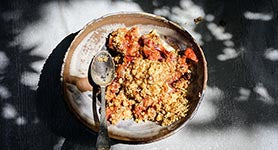 James Strawbridge’s Spiced Plum and Apple Crumble