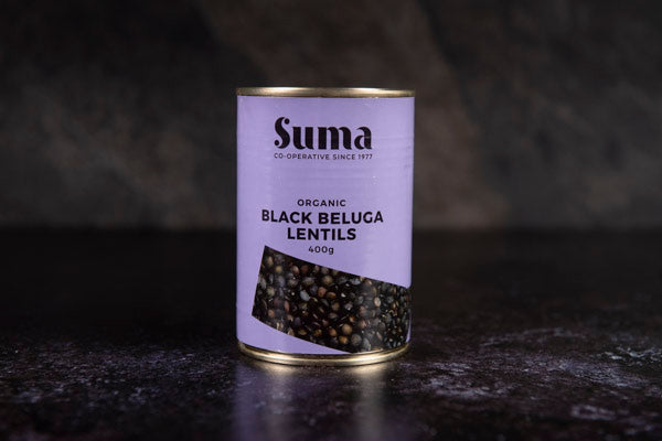 Suma Tinned Black Beluga Lentils 240g Drained - Suma - 44 Foods - 02