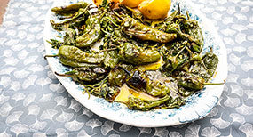 James Strawbridge’s Padrón Peppers with Herb Oil