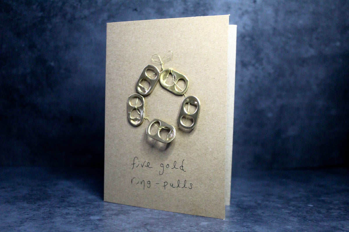 Christmas Blank Greetings Card - Gold Rings