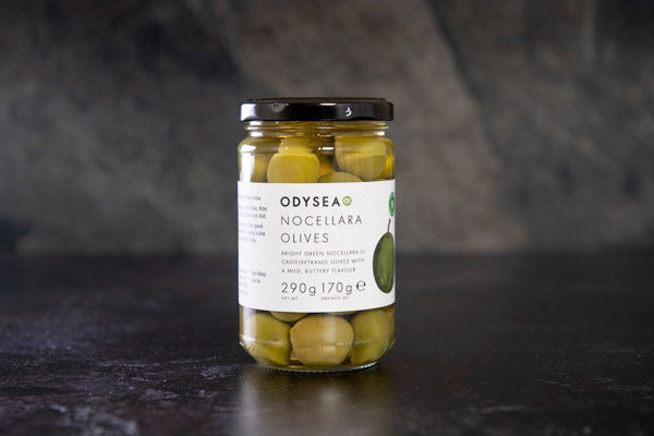 Odysea Whole Nocellara Di Castelvetrano Olives 170g Drained - Odysea - 44 Foods - 01