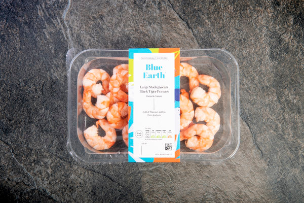 Large Peeled and Cooked Madagascan Black Tiger Prawns (180g) - 02